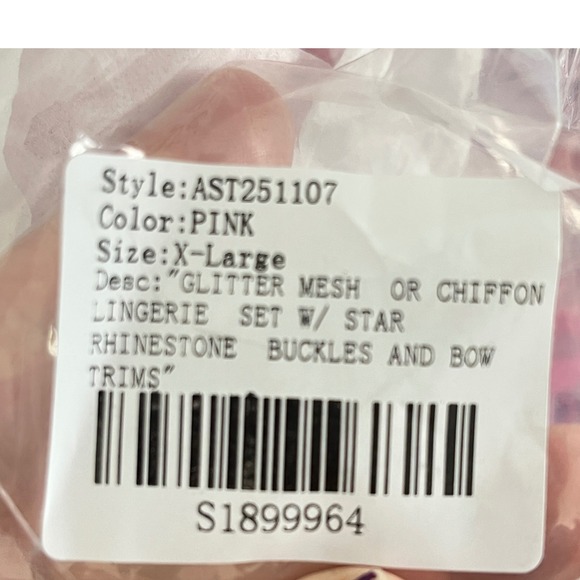 Dolls Kill Sugar Thrillz Star Class Lingerie Set - Pink Size XL NEW - Picture 5 of 5